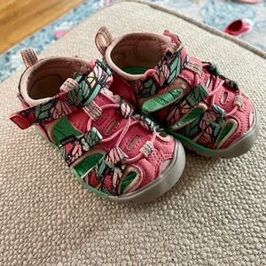 Toddler Size 4 KEEN Sandals - Pink and Turquoise